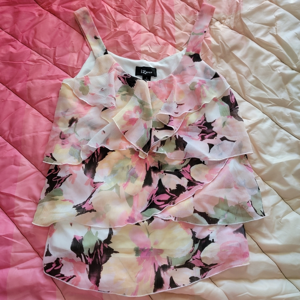 Women's Floral Camisole - Pink, Cream, and Black